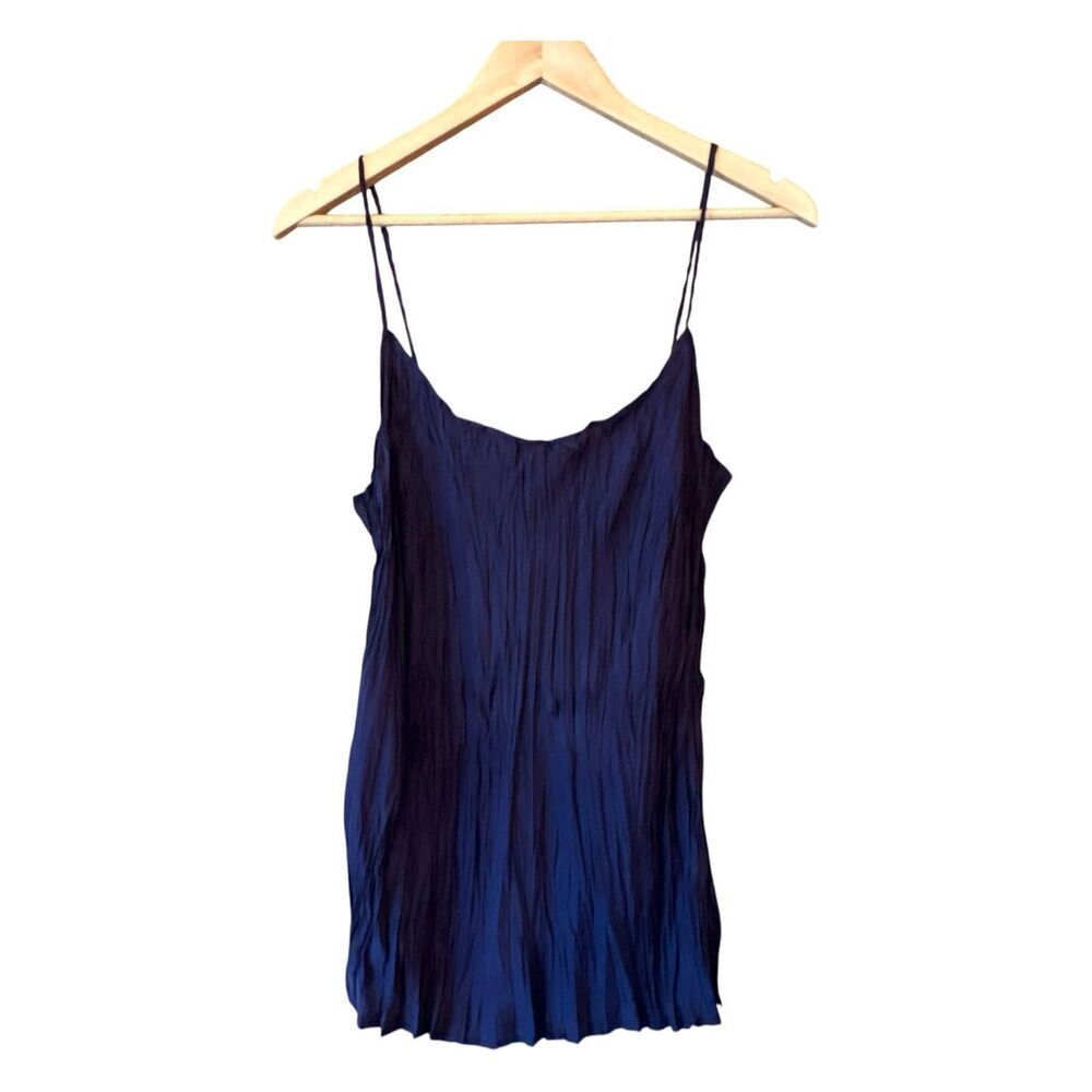 NEWPORT NEWS Vintage 90s 100% Silk Crinkle Crush Camisole Top Plumb *NEW*